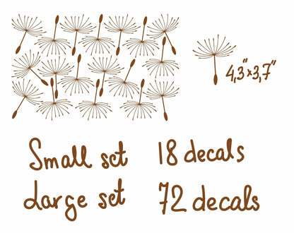 Dandelion Wall Decal Seed Flower Stickers, LF242