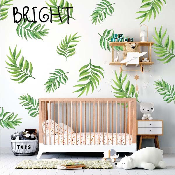 Palm Leaves Wall Decals Greenery Stickers, LF264