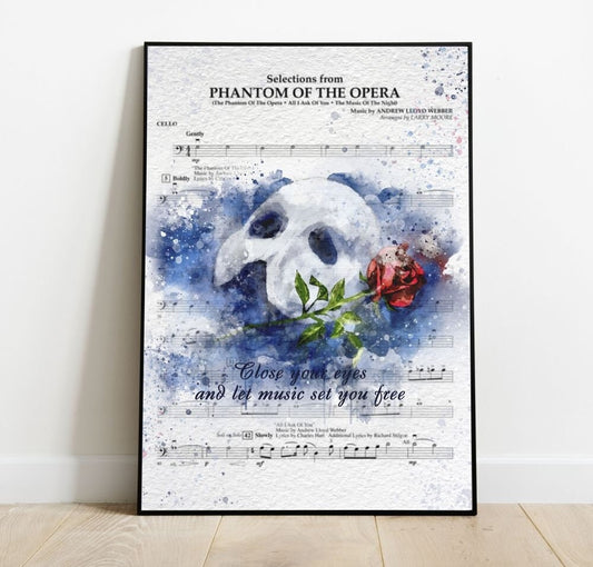 Phantom of the Opera Poster, Musical Print, LF281