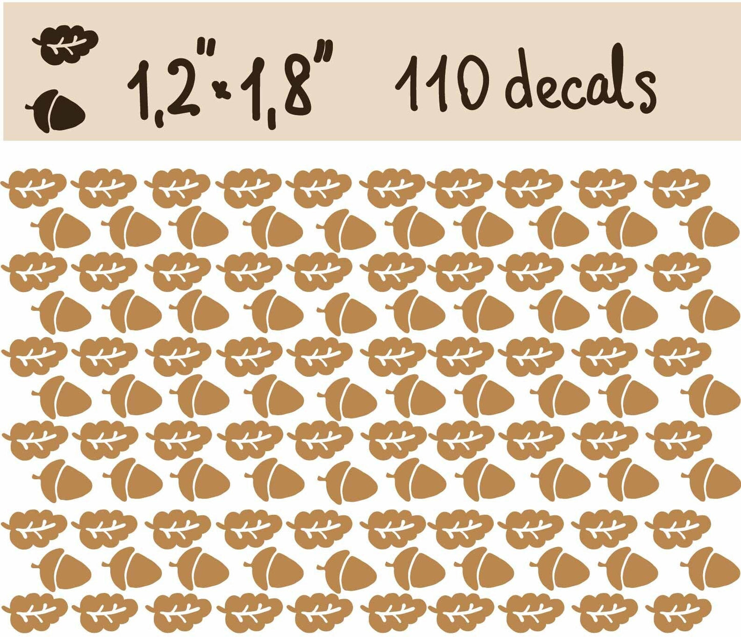 Acorn Wall Decals Leaf Stickers, LF249