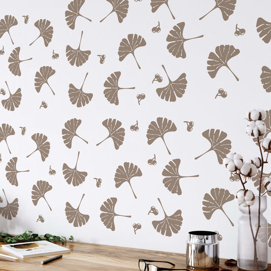 Ginko tree leaves Wall Decals Greenery Stickers, LF377