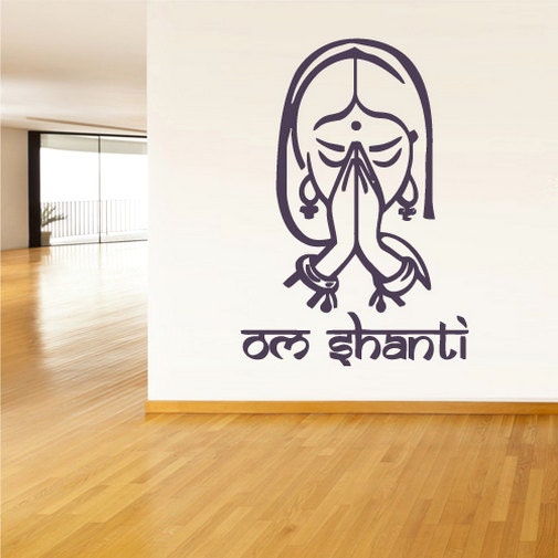 Om Shanti Wall Decal Yoga Studio Decor rvz1362