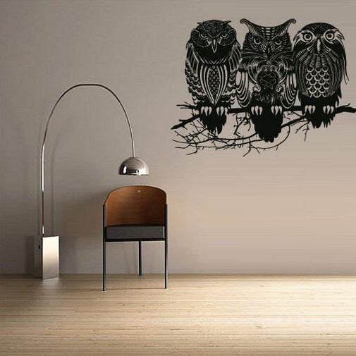 Owl Wall Decals Branch  rvz2382
