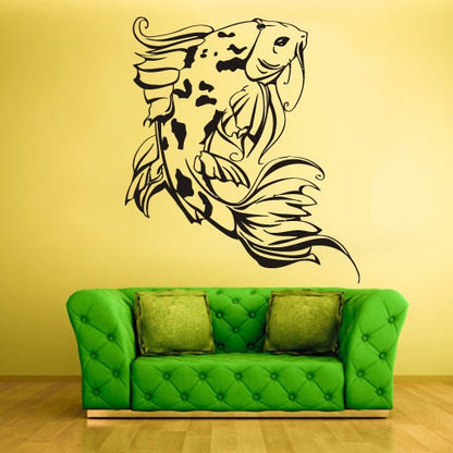 koi fish wall decal fishing decor (Z638)