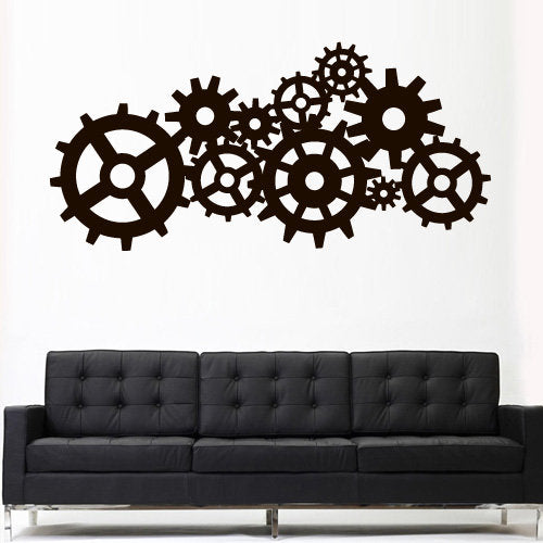 Steampunk Gears Cogs Wall Decal  rvz3163