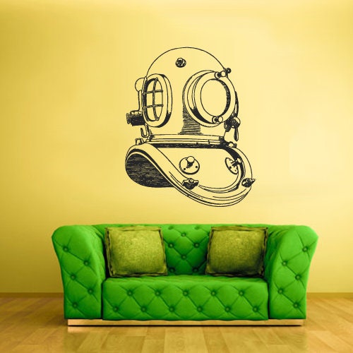 Diving Helmet Wall Decal Scuba Sticker  z1655