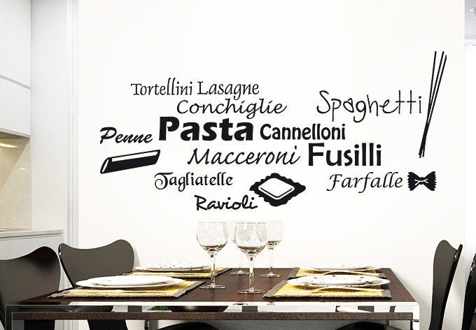 Pasta Pizza wall decal Kitchen Restaurant decor Z988