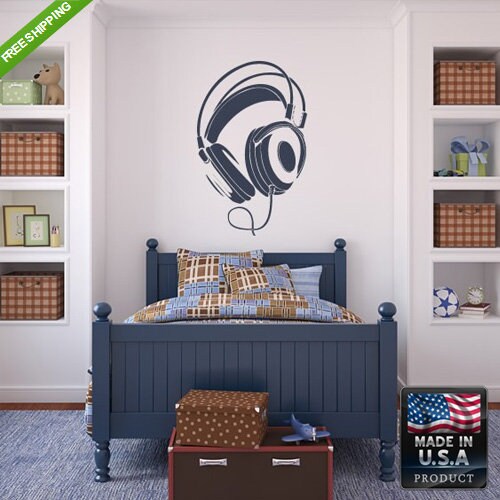 Headphones wall decal  Z193