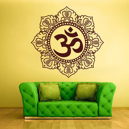 Om Mandala Wall Decal Yoga decor Meditation rz1365