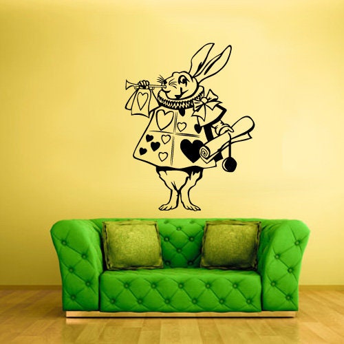 Alice in Wonderland Rabbit Wall Decal rvz2379