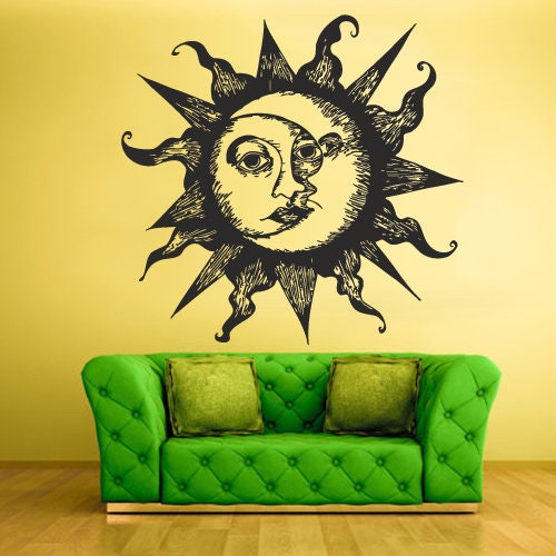 Crescent Wall Decal Moon Sun Z810