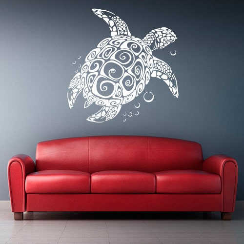 Sea turtle Wall Decal Bathroom Decor  rvz2432