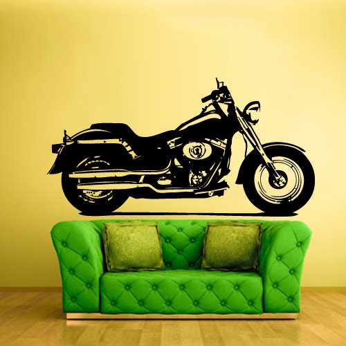 Motorcycle Wall Decal Classic Chopper Moto rvz1026