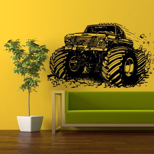 Monster truck wall decal z329