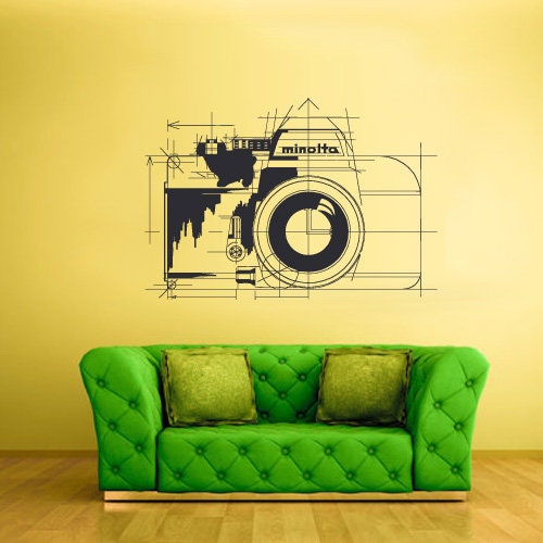 Photo camera wall decal Photography decor  z2462