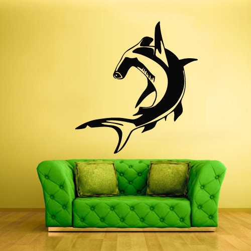 Hammer shark Wall Decal Fish Fishing Bathroom decor  rvz2096