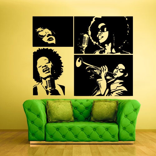 Jazz music wall decal decor (Z229)