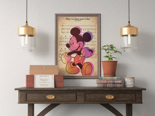 Mickey Mouse Print Poster IR3