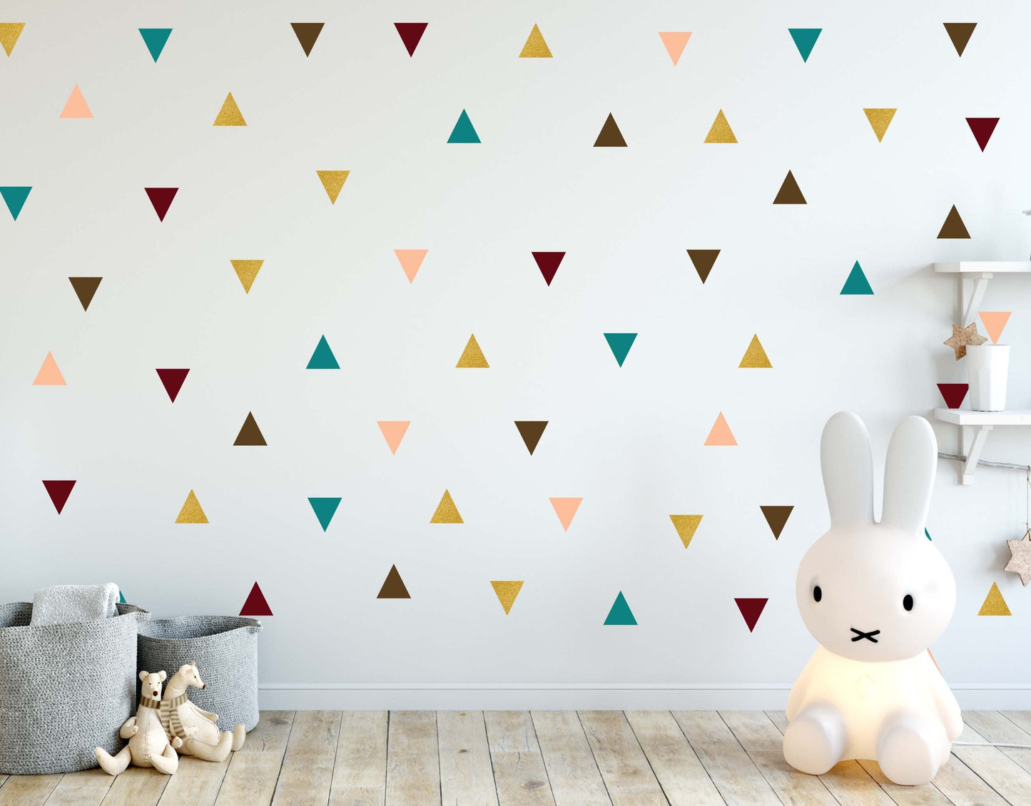 Polka Dots Wall Decals Peel & Stick Stickers Triangles, LF009