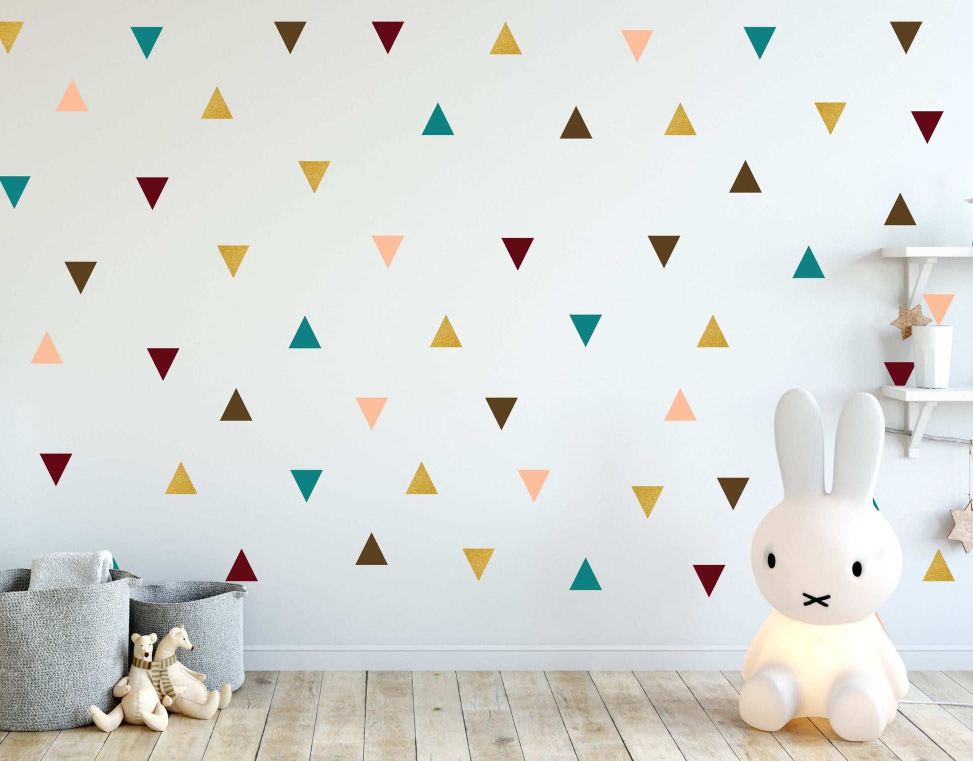 Polka Dots Wall Decals Peel & Stick Stickers Triangles, LF009