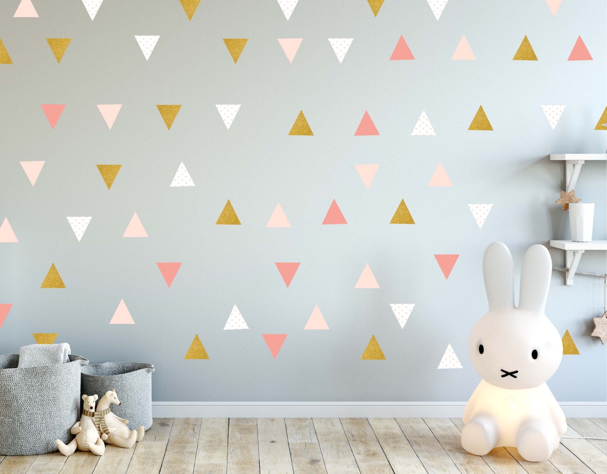 Polka Dots Wall Decals Peel & Stick Stickers Triangles, LF009