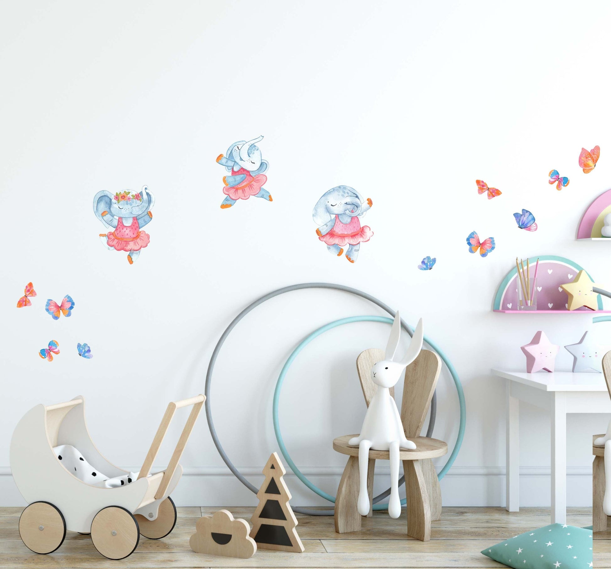 Elephant Wall Decals ballet dancer Sticker, LF024