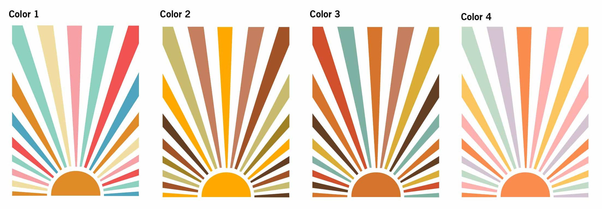 Sun Arch Decal Color Block Boho Sticker, LF048