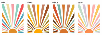 Sun Arch Decal Color Block Boho Sticker, LF048