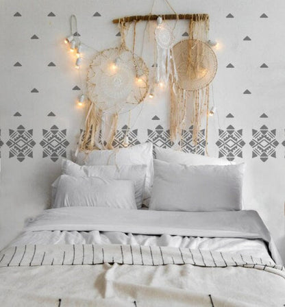 Boho Wall Decals Tribal Stickers Floral Ornament Decor, LF084