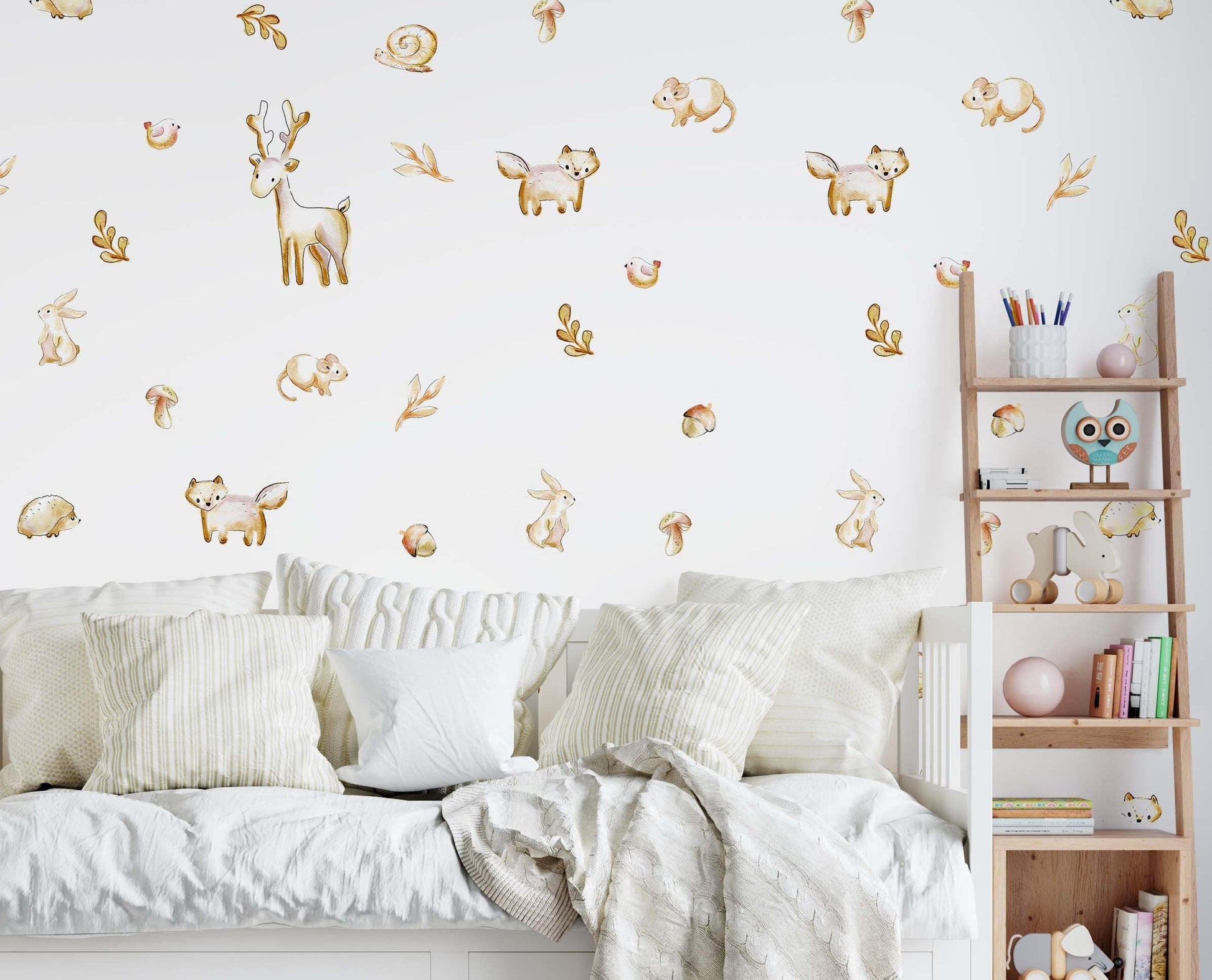 Forest Animals Wall Decals Woodland Stickers Deer Fox Bunny, LF192