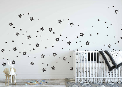 Star Wall Decals Stickers Polka Dots, LF212
