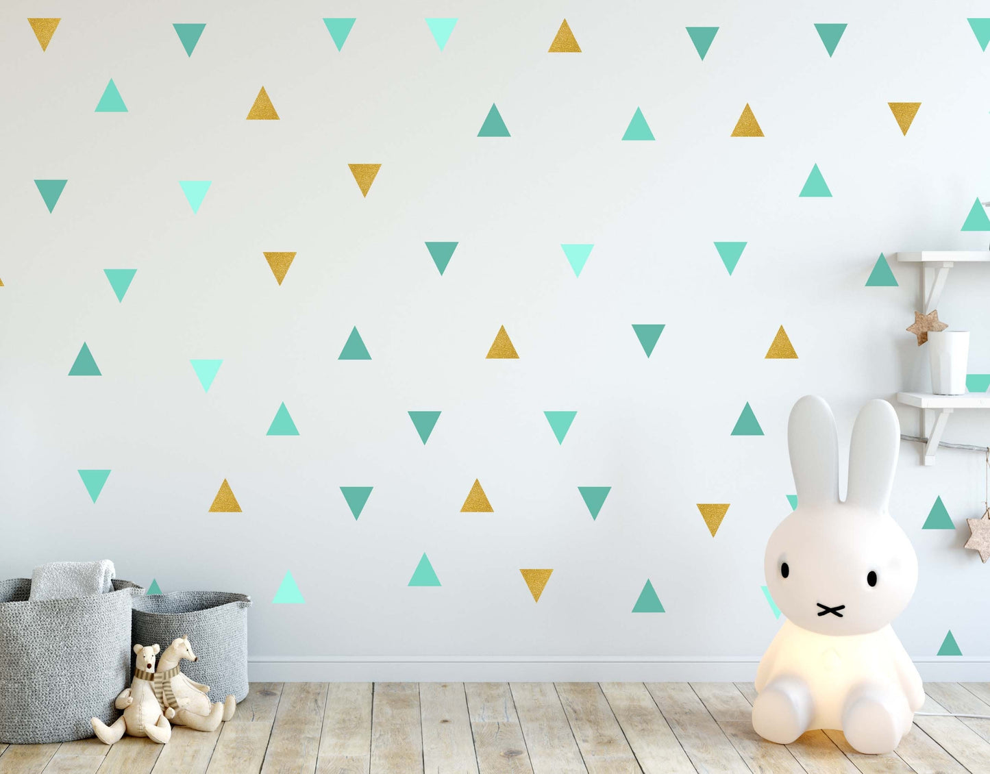 Polka Dots Wall Decals Peel & Stick Stickers Triangles, LF009