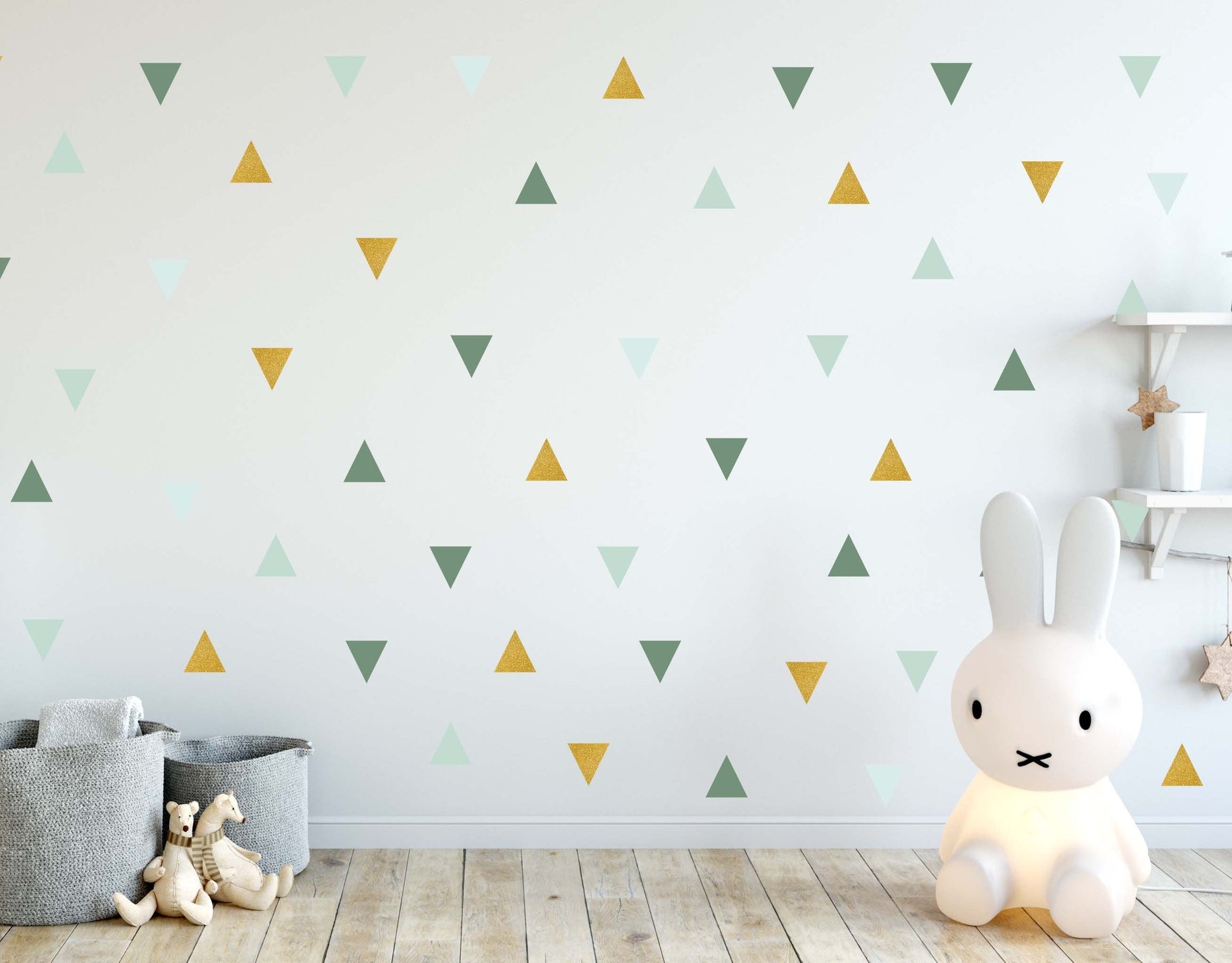 Polka Dots Wall Decals Peel & Stick Stickers Triangles, LF009