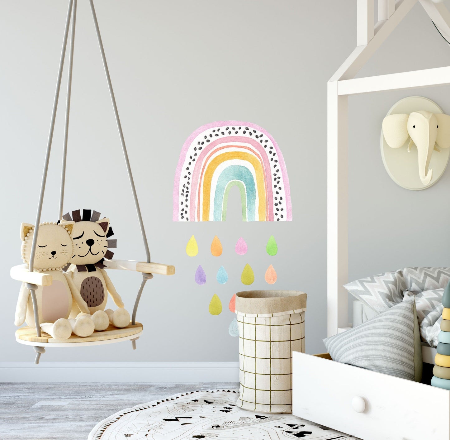 Rainbow wall decals Color Nursery Decor Stickers, LF013