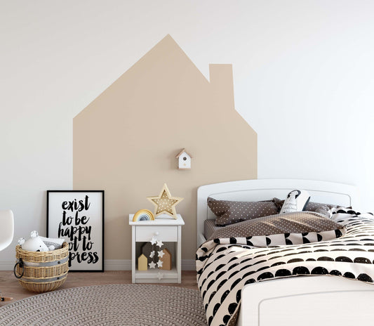 Big House Wall Decal Large Home Headboard Color Block, LF237