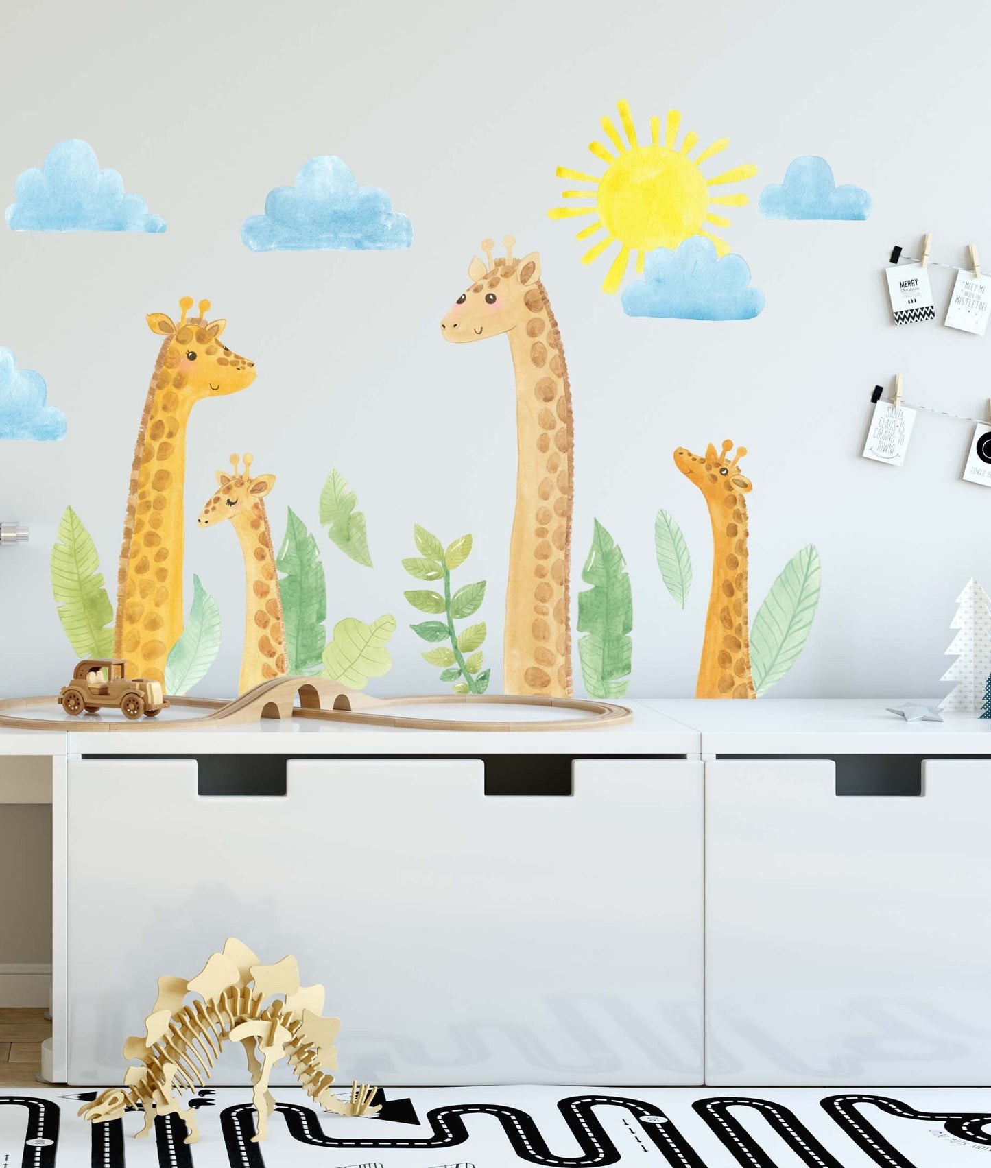 Giraffe Wall Decals Animal Jungle safari nursery Stickers, LF066