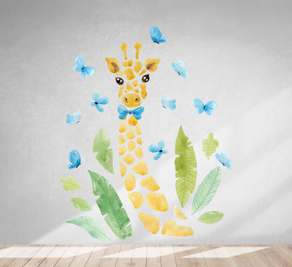 Giraffe Wall Decals Fabric Animal Wall Stickers Modern Jungle decor safari nursery, LF076