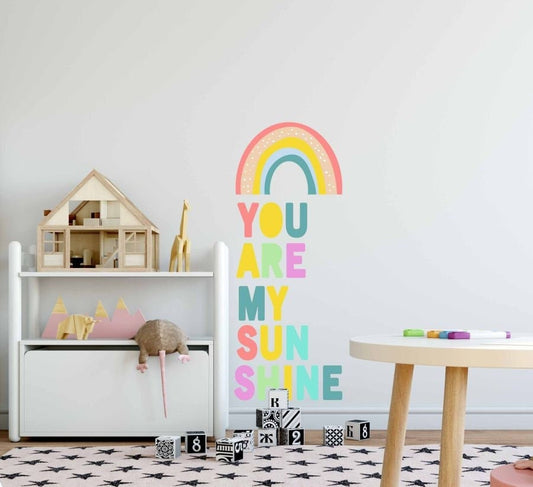 Rainbow Wall Decals You Are My Sun Color Stickers, LF092