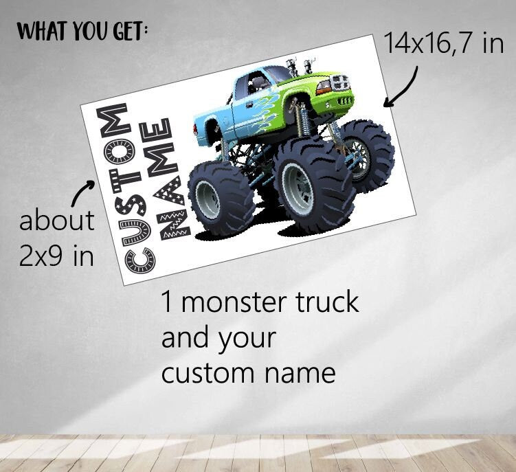 Monster Truck Car Wall Decal, LF096