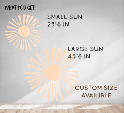 Sun Wall Decal Boho Colour Block Sticker, LF126