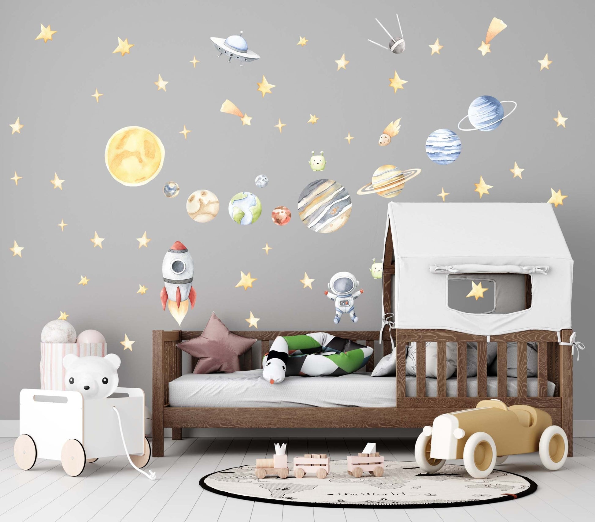 Cosmos Wall Decals Space Nursery Decor Stickers, LF157