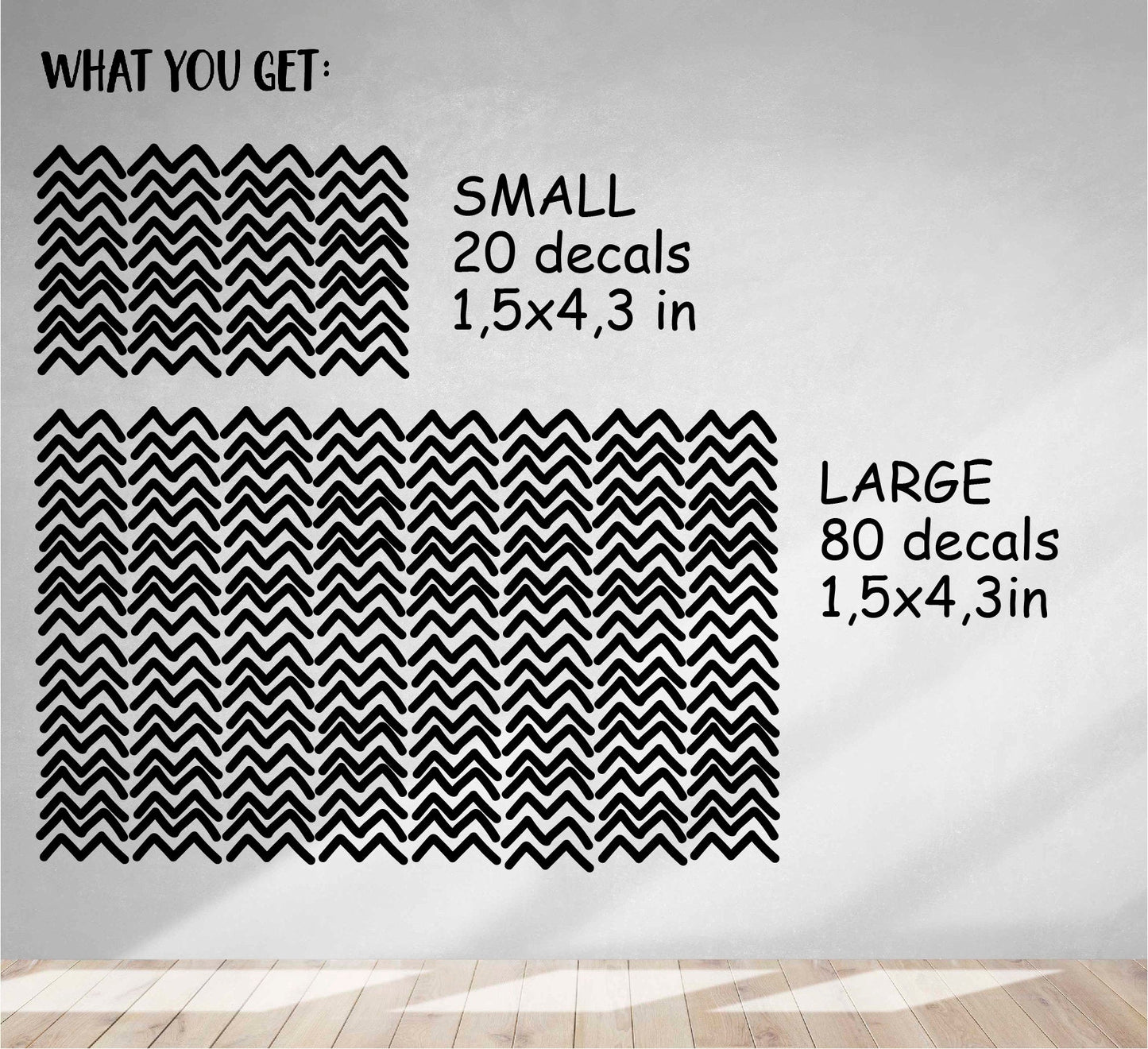 Strip Wall Decal Zig Zag Stickers Lines, LF169