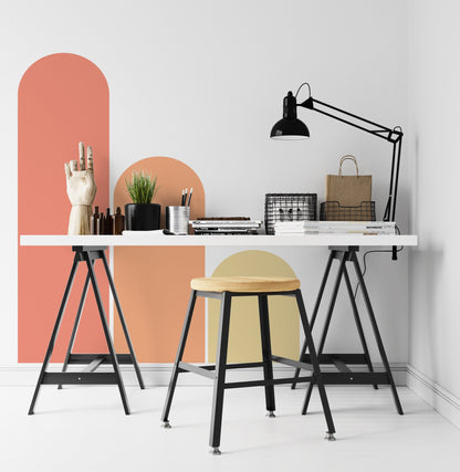 Arch Wall Decal Colour Block Stickers , LF193