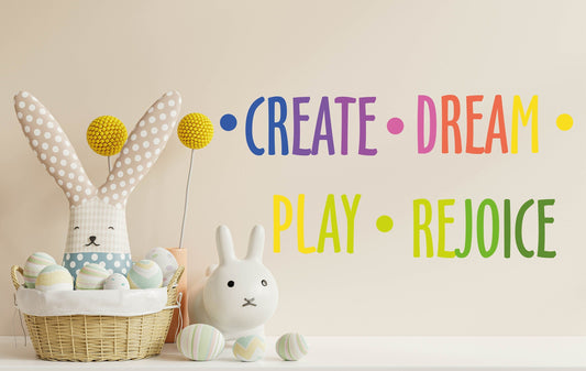 Create Dream Play Rejoice Wall Decals rainbow stickers KL 0022