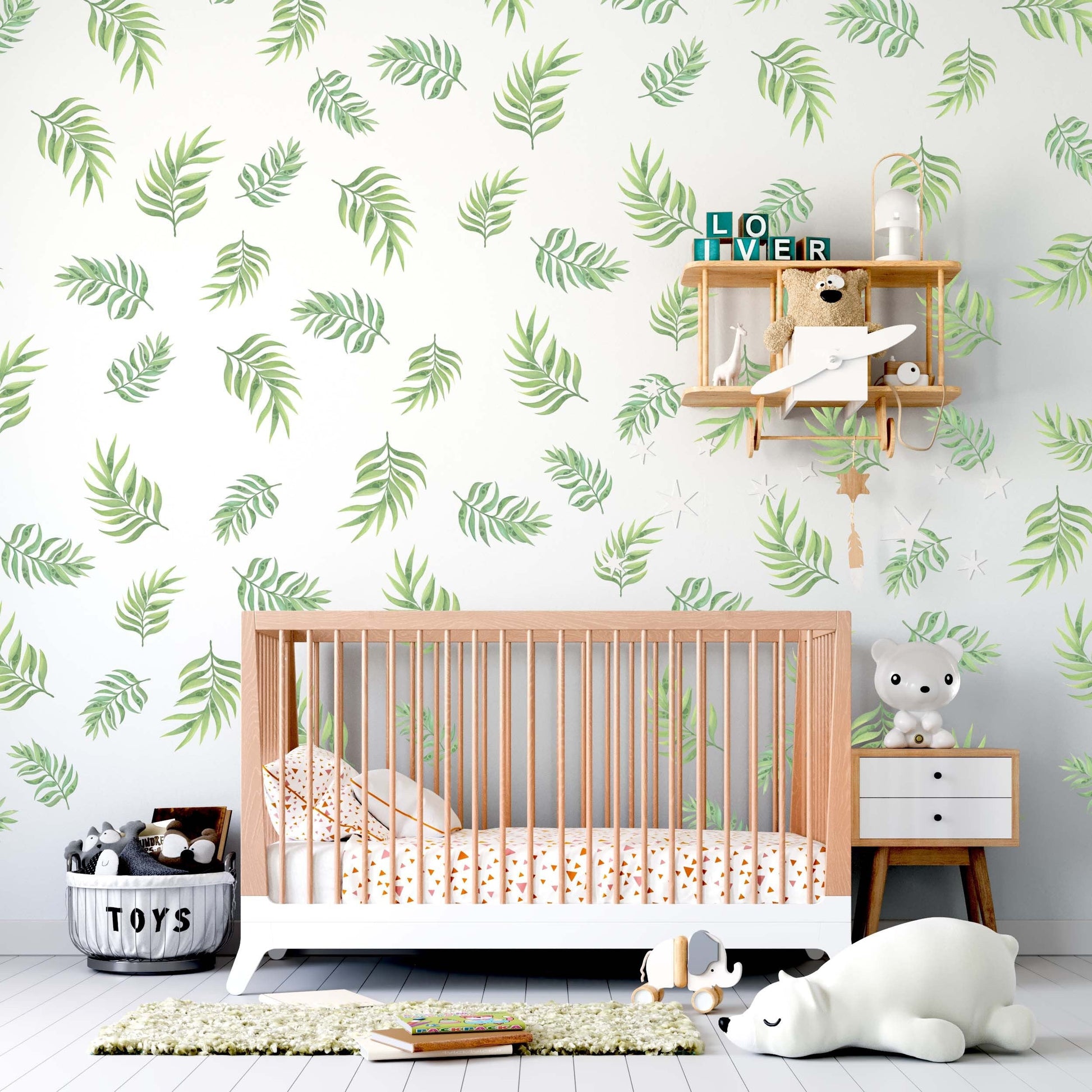 Banana Palm Leaves Wall Decals Greenery Stickers, LF265