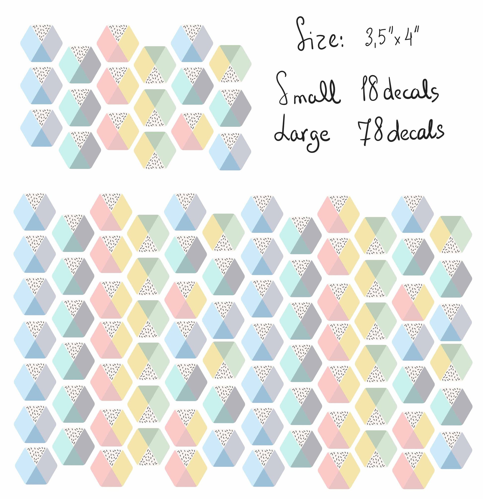 Honeycomb Wall Decals Hexagon Color Polka Dots Stickers LF235