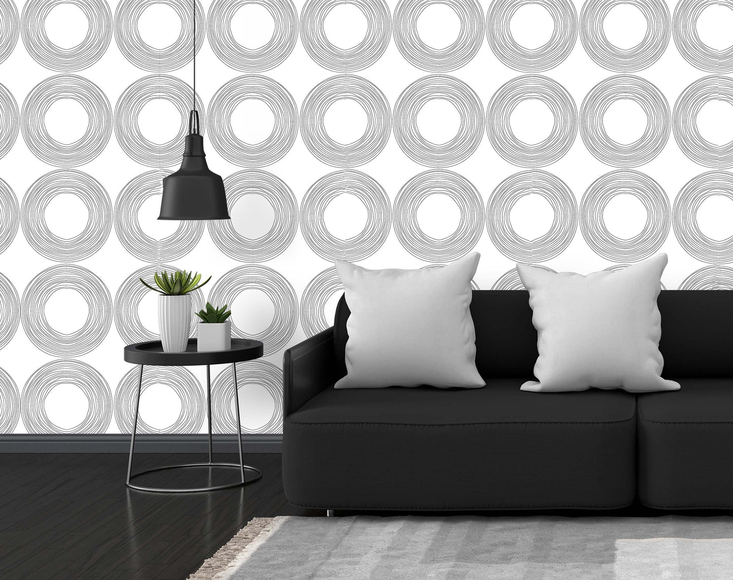 Circle Retro Removable Wallpaper Self-adhesive Modern Mural, KL0063