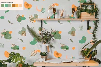 Spots Color Wall Decals Boho Greenery Stickers, LF278