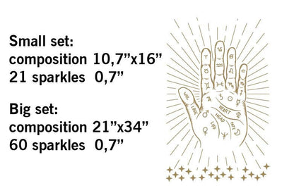 Palmistry Hand Wall Sticker astrology palm decal, LF334