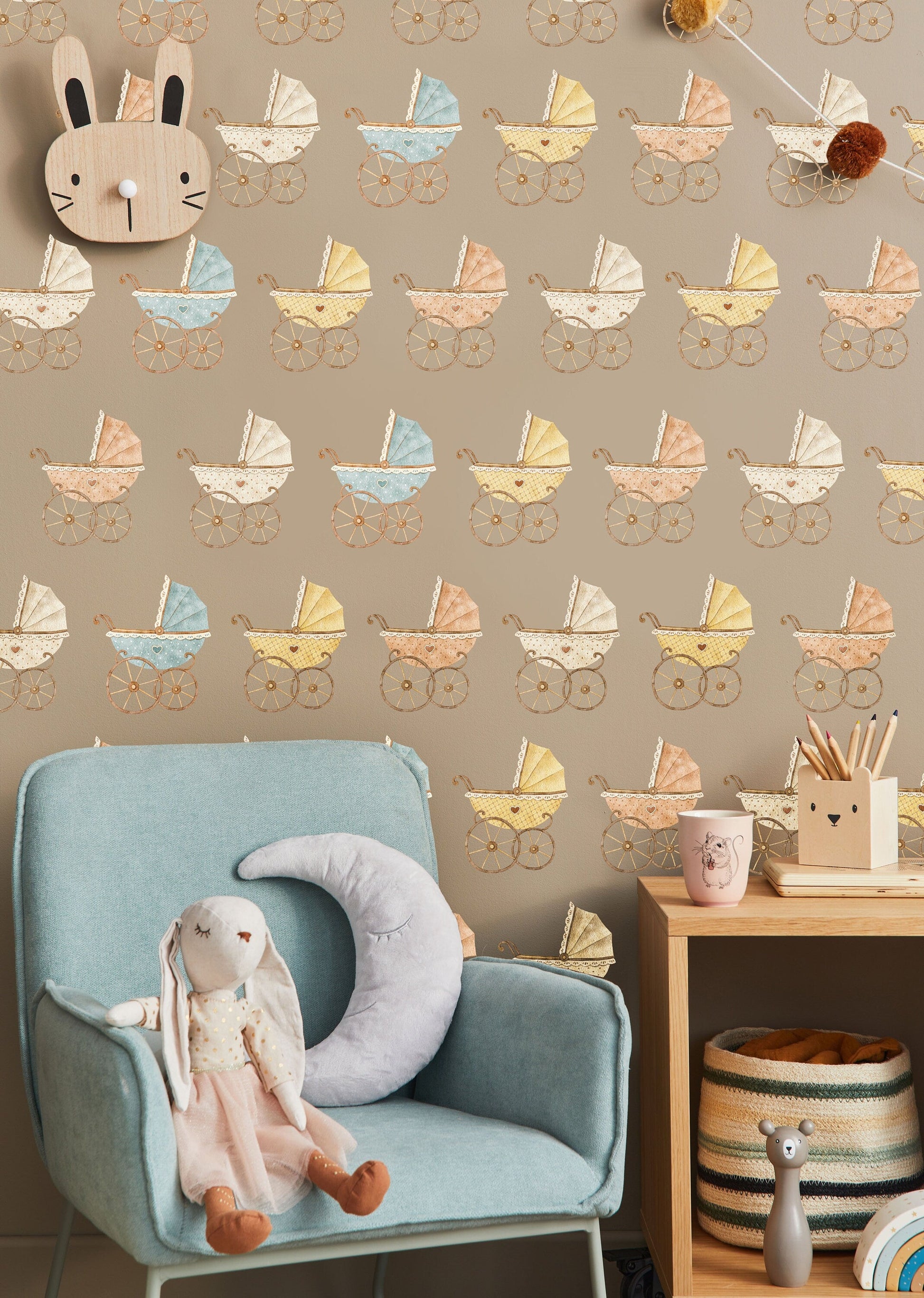Baby Carriage Wall Decals Nursery Stickers, LF340
